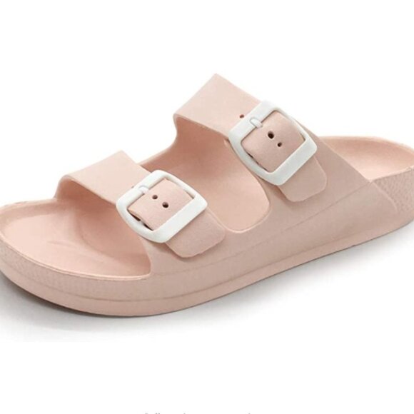Women's Comfort Slides Double Buckle Adjustable - Picture 2 of 8